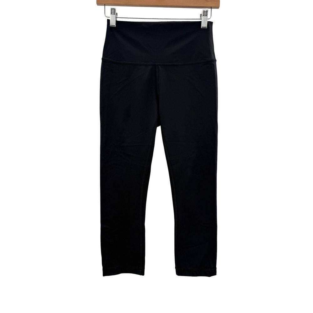Lululemon Wunder Under Crop 21‎ Womens 6 Black Full On Luxtreme High Rise